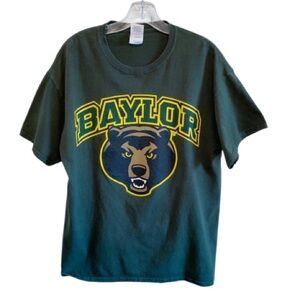 Baylor University Short Sleeve Green Bear Tee Sz Large Collegiate Spirit Wear